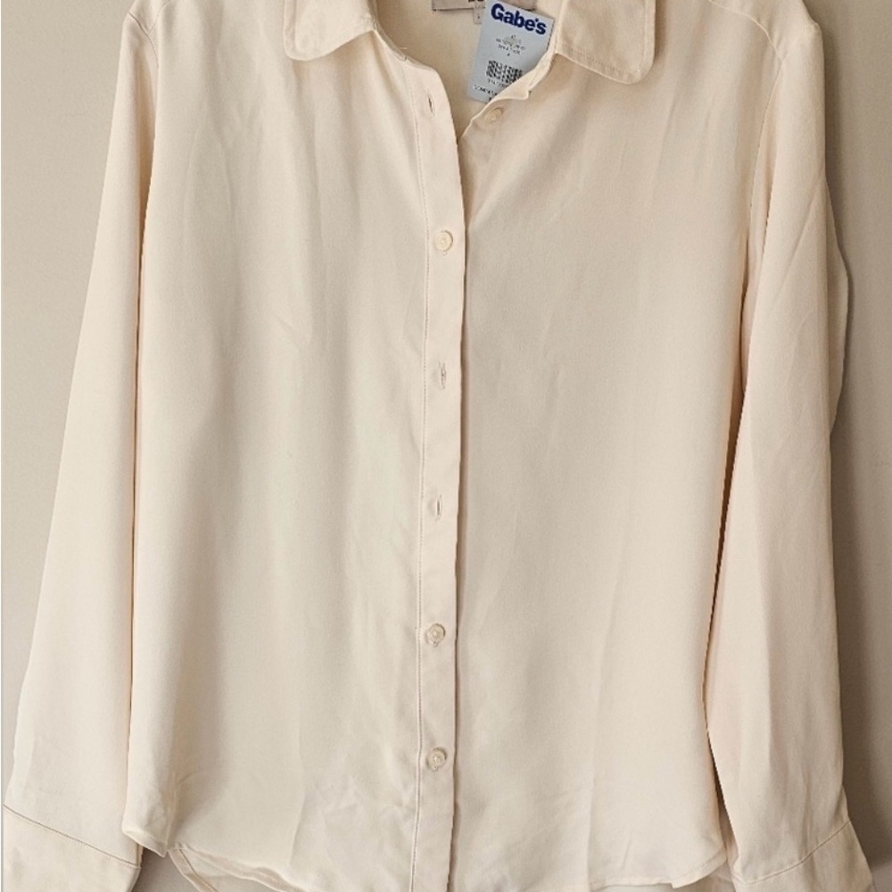 LOFT Cream Button Down Shirt